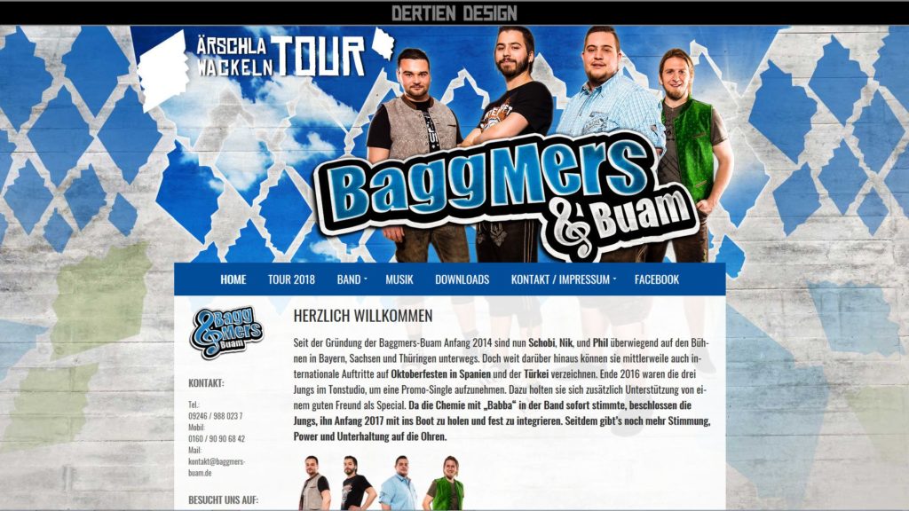 Von A-Z: Pressebilder, Logodesign, Webdesign, Pressematerial, etc. <strong><a href="http://baggmersbuam.de/" target="_blank" rel="noopener">BaggmersBuam</a></strong> 2018