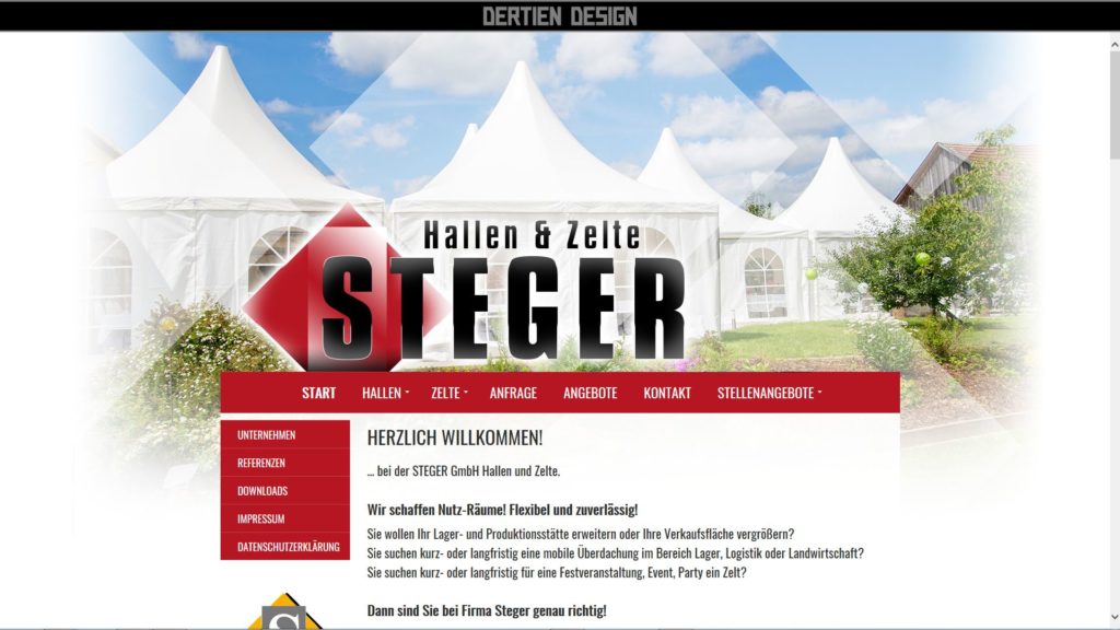 Firma <strong><a href="https://steger-hallen-zelte.com/" target="_blank">Steger GmbH</a></strong> aus Ottenberg / Betzenstein